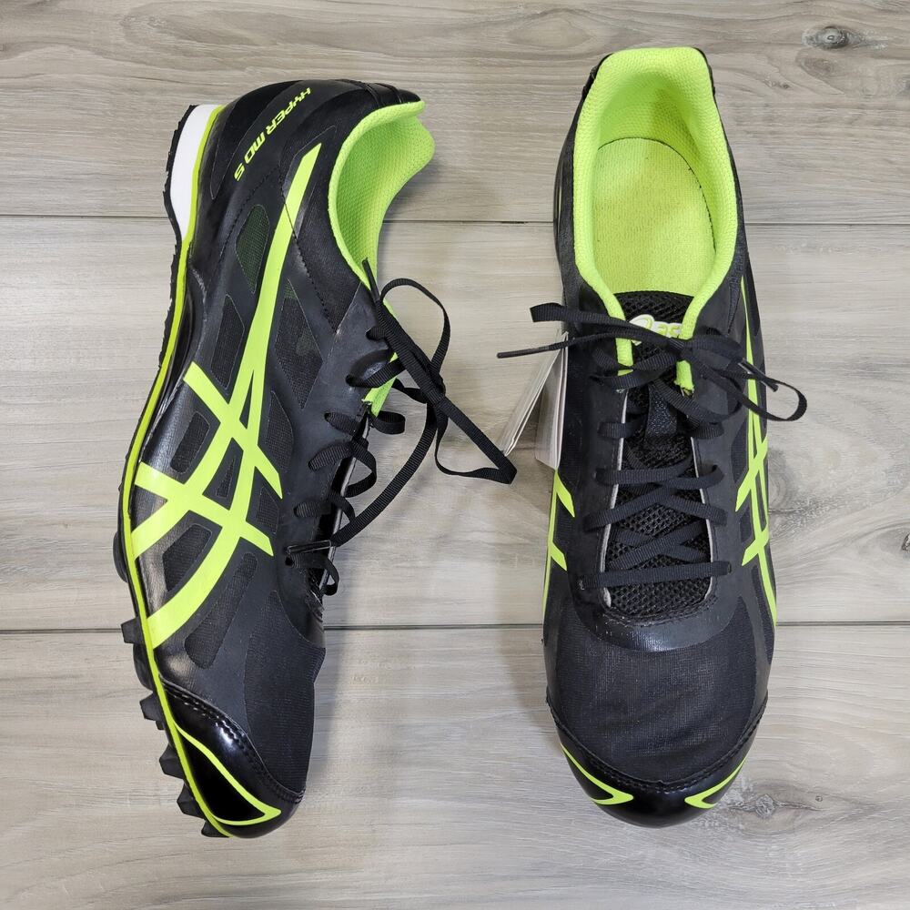Asics Athletic Shoes Men's 11.5 Black/Flash Yellow Hyper MD 5 - Picture 6 of 10